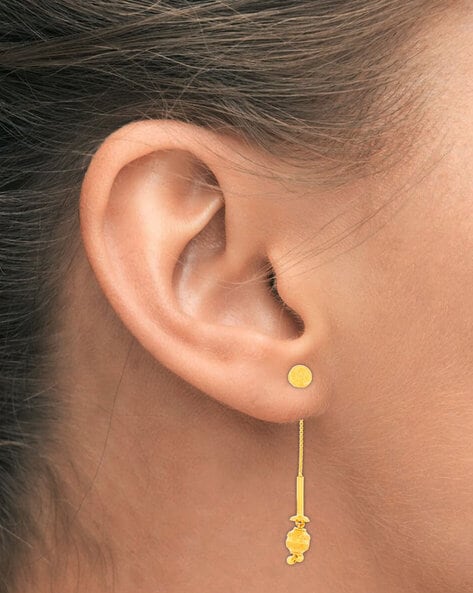 Real 18k Gold Interlock Circle Earrings for Women, India | Ubuy