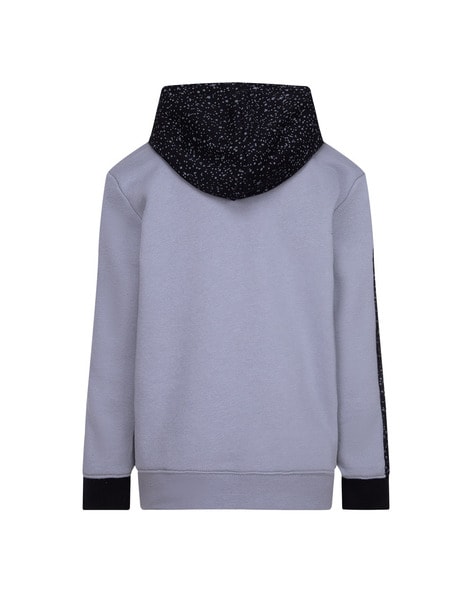 Grey hoodie on sale with black sleeves