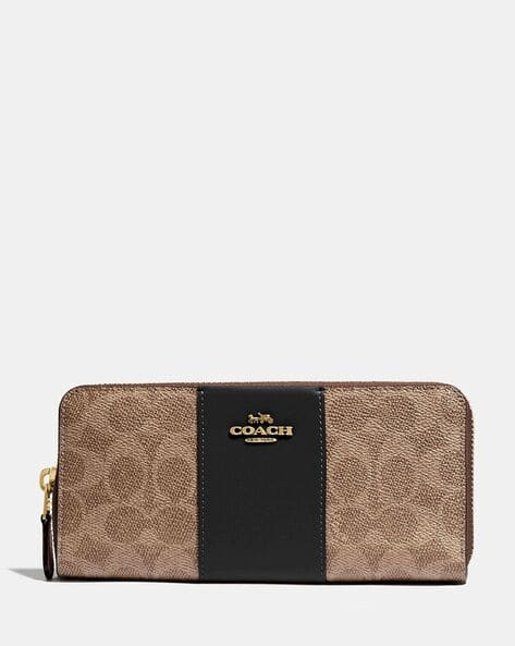 Buy Coach Accordion Printed Zip-Around Wallet | Tan Color Women