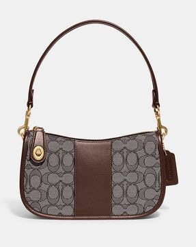 Coach Demi Bag In Signature Jacquard Brass/Green