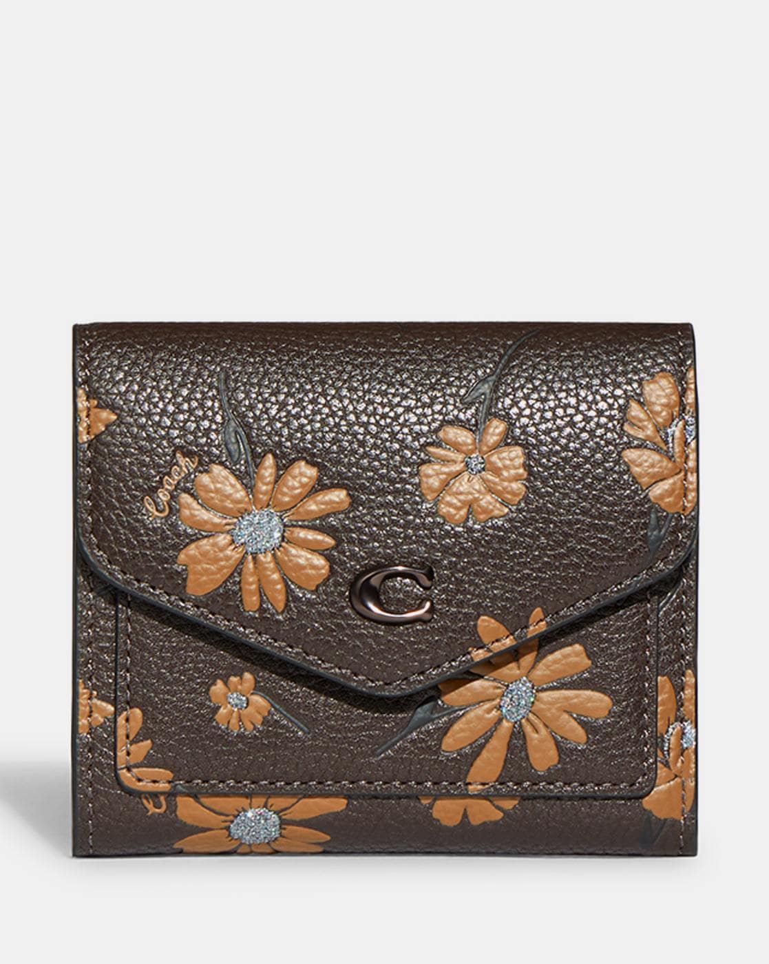Buy Coach WYN Floral Print Small Travel Wallet | Brown Color Women | AJIO  LUXE
