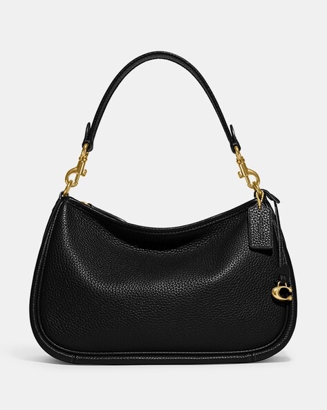 Cute Black Leather Saddle Shoulder Bag Women Saddle Crossbody Bag for