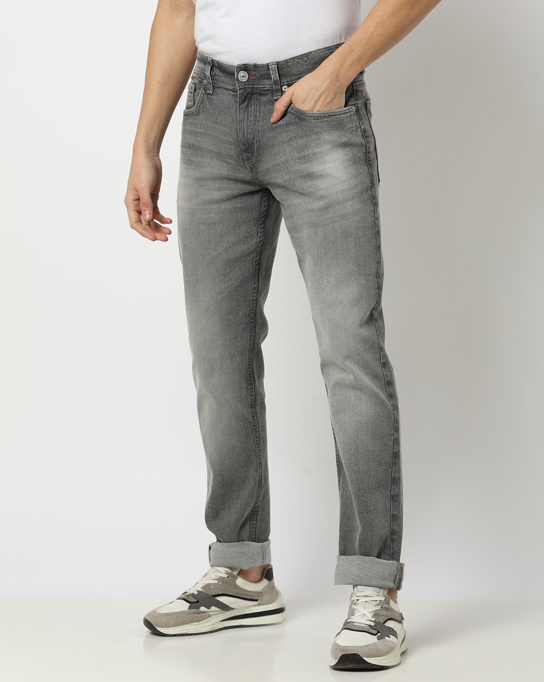 Buy Vie Ladies Slim Fit Dark Grey Jeans Online - Lulu Hypermarket India