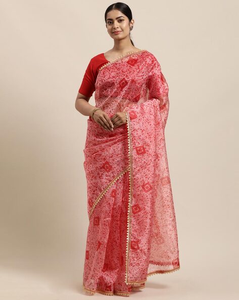 Buy Orange Sarees for Women by KIMISHA Online | Ajio.com