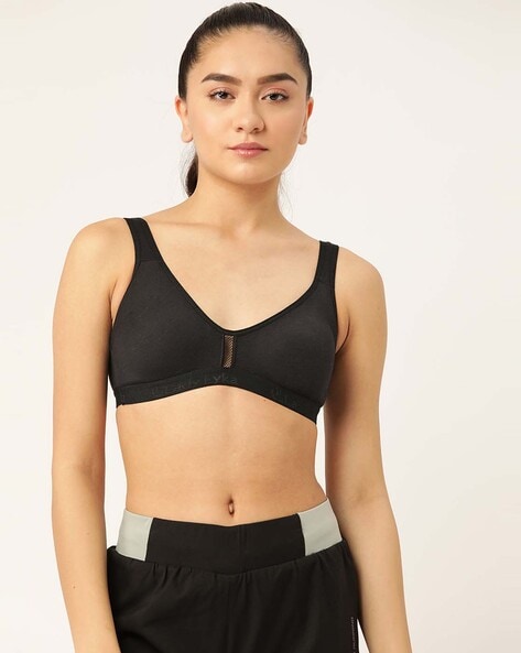 Buy Zivame Color Block Non Padded Bra with Anti Dig Straps- Black n White  at Rs.795 online