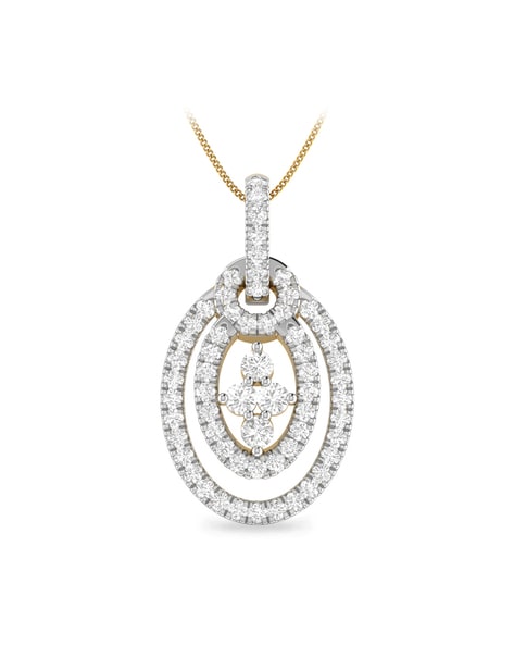 Pendants :: Dancing Diamond Pendants :: NANA Jewels Sterling Silver & CZ  Heart & Circle Dancing Diamond Pendant with a 22