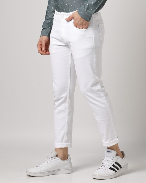 Cantabil Light Grey Regular Fit Check Flat Front Trousers