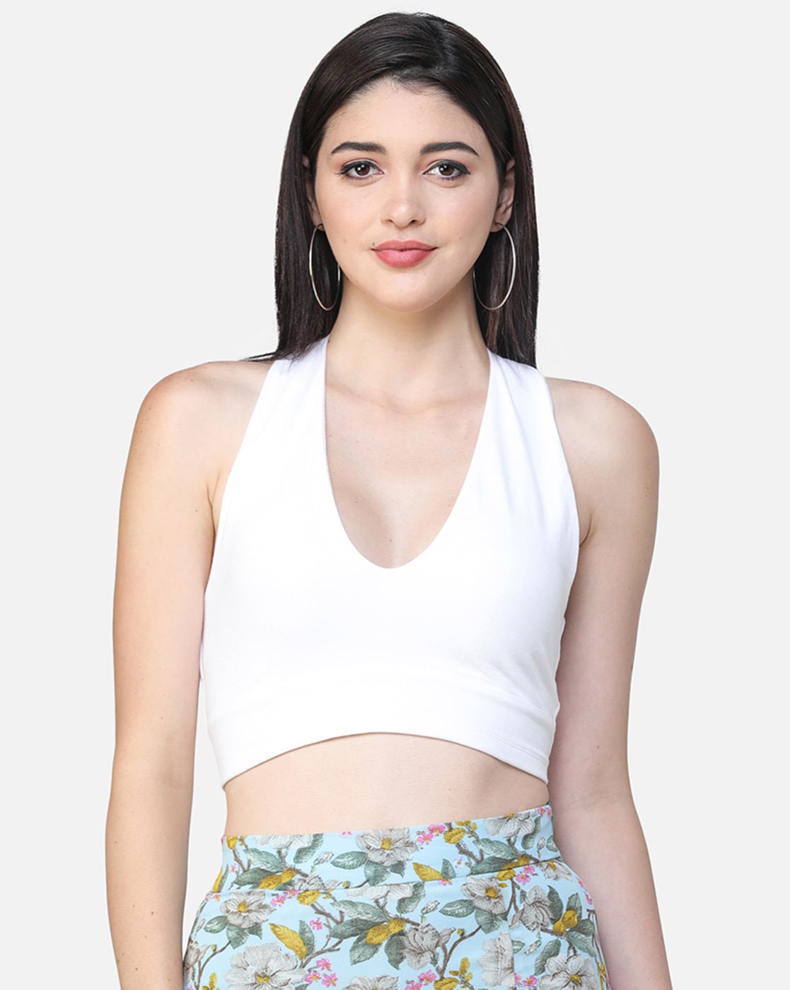 Reign Padded Crop Top - White