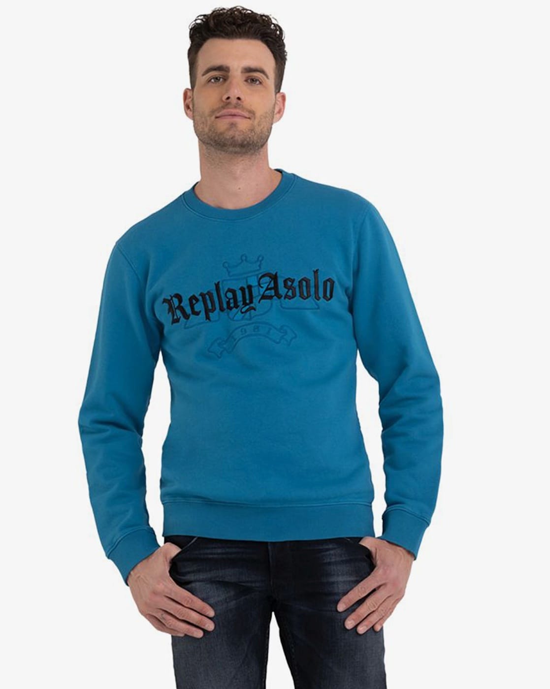 Buy Teal Blue Sweatshirt Hoodies for Men by REPLAY Online Ajio