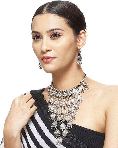 Veni Stone-Studed Necklace & Earrings Set