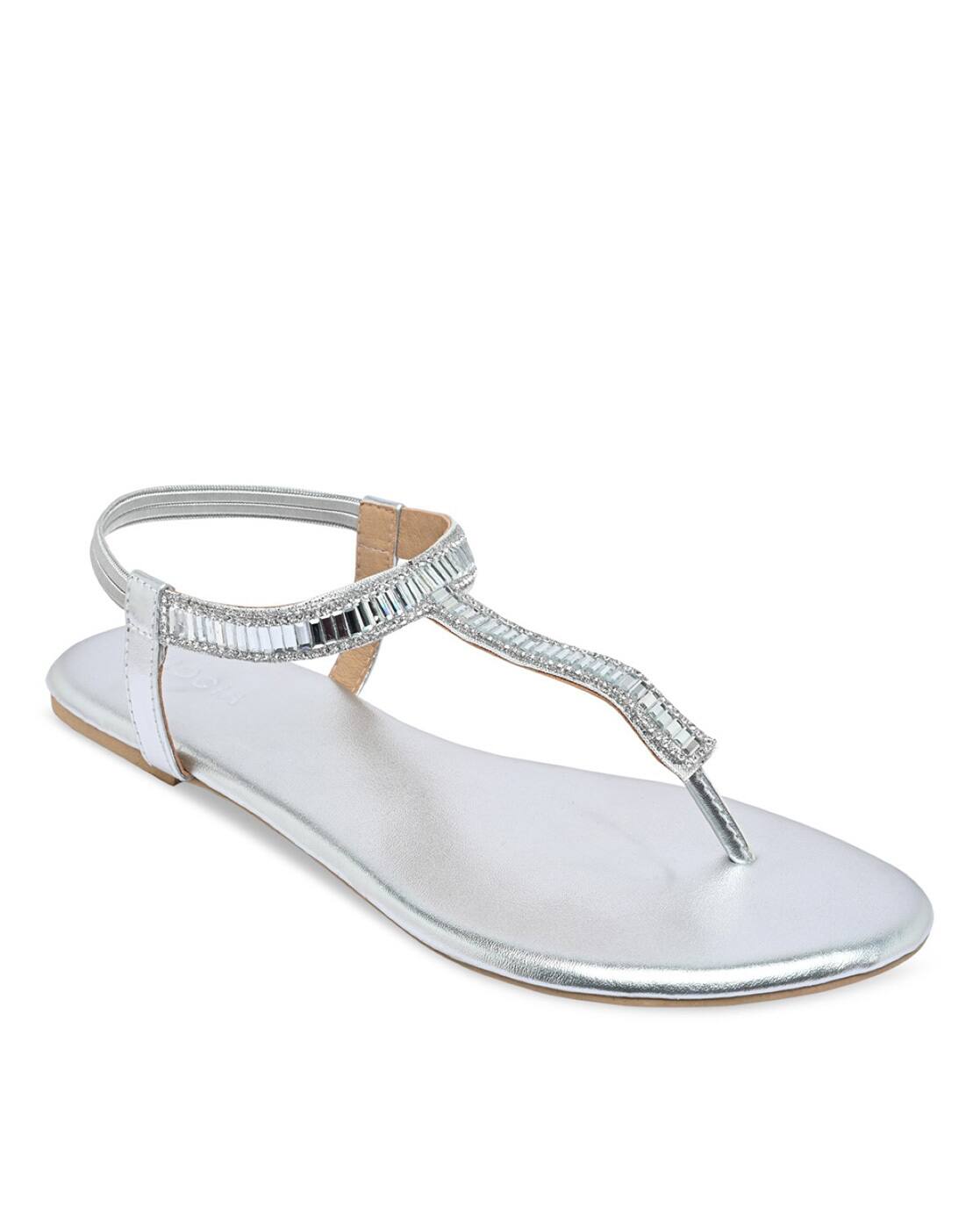 Buy Silver Flat Sandals for Women by ROCIA Online | Ajio.com