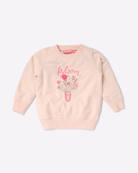 Wingsfield Embroidered Round-Neck Sweatshirt with Applique