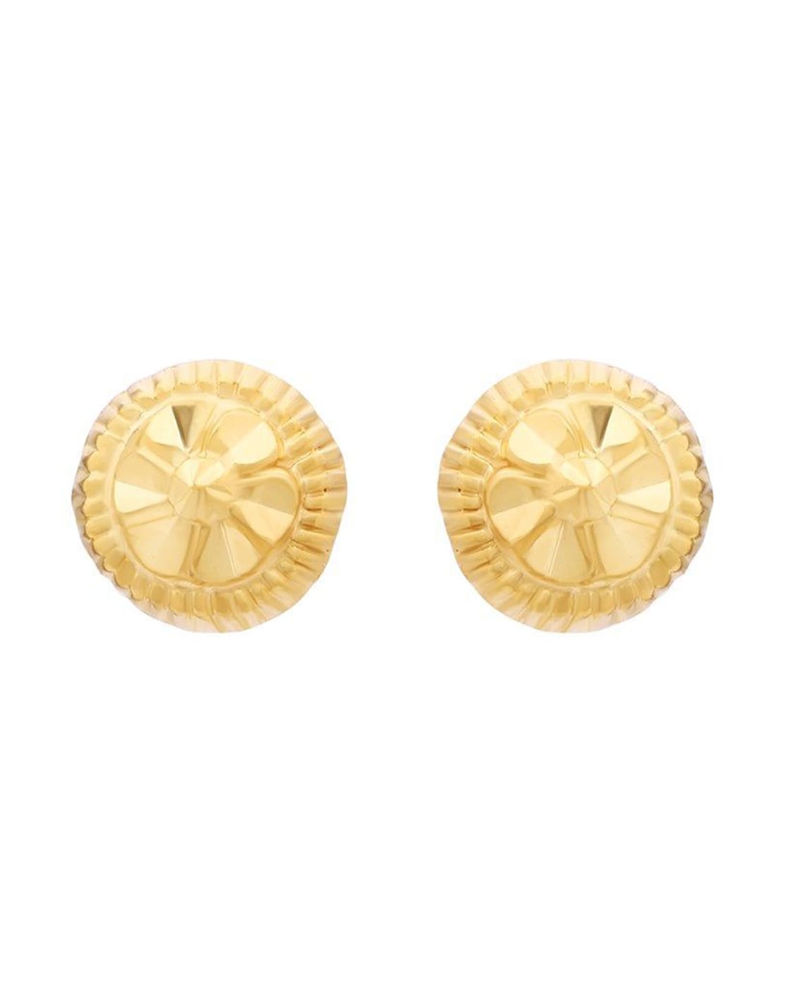 14K Yellow Gold Men's Two Tone Natural Diamond Round Circle Nugget Stud  Earrings | eBay