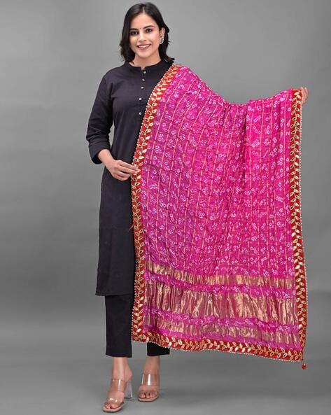 Printed Dupatta with Embroidery Price in India