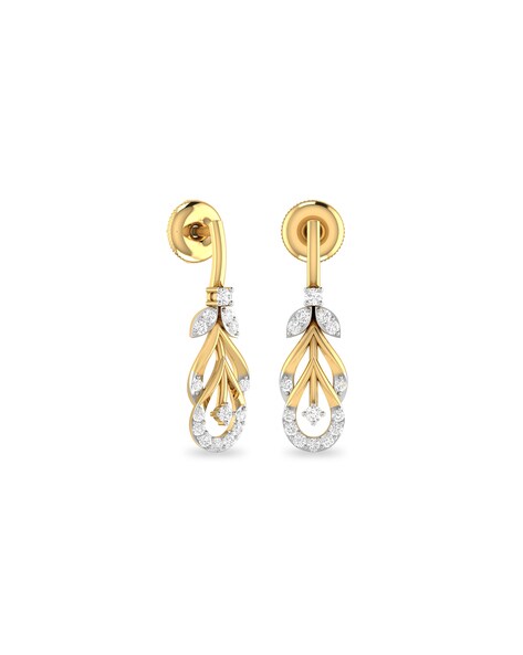 PC Jeweller The Zynah 18KT Yellow Gold & Diamond Earring : Amazon.in:  Fashion