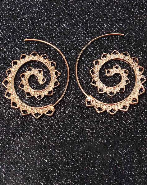 Spiral Earrings, handmade 92.5 pure silver, Circle Silver Hoop Earrings,  Sterling Silver Earrings, Hammered Hoop Earrings,