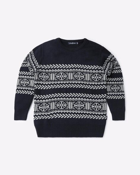 Wingsfield Intartia-Knit Crew-Neck Pullover