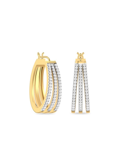 Diamond hoop earrings in 14k gold  KLENOTA