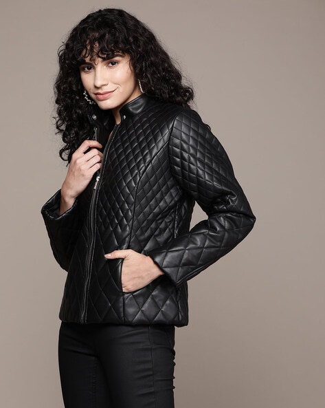 Buy Black Faux Leather Jeggings Online - Label Ritu Kumar UAE