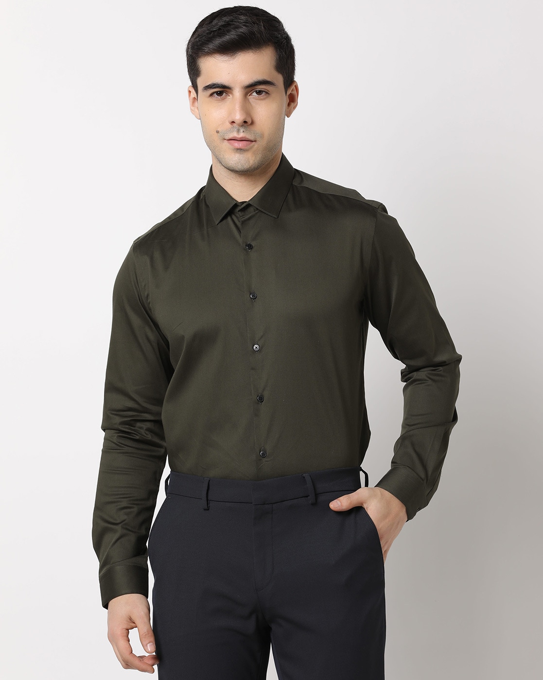 Shirt and Pant Combo 3 (Bottle Green Shirt and Black Pant) – Cloth Culture