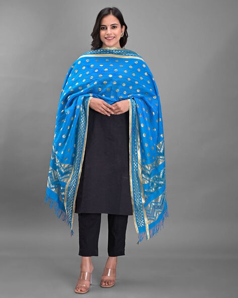 Embellished Dupatta with Tassels Price in India