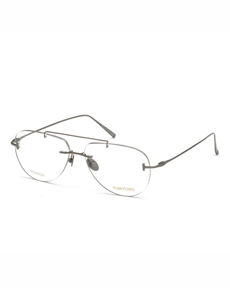 Buy Tom Ford Oval Shaped Metal Frame | Grey Color Men | AJIO LUXE