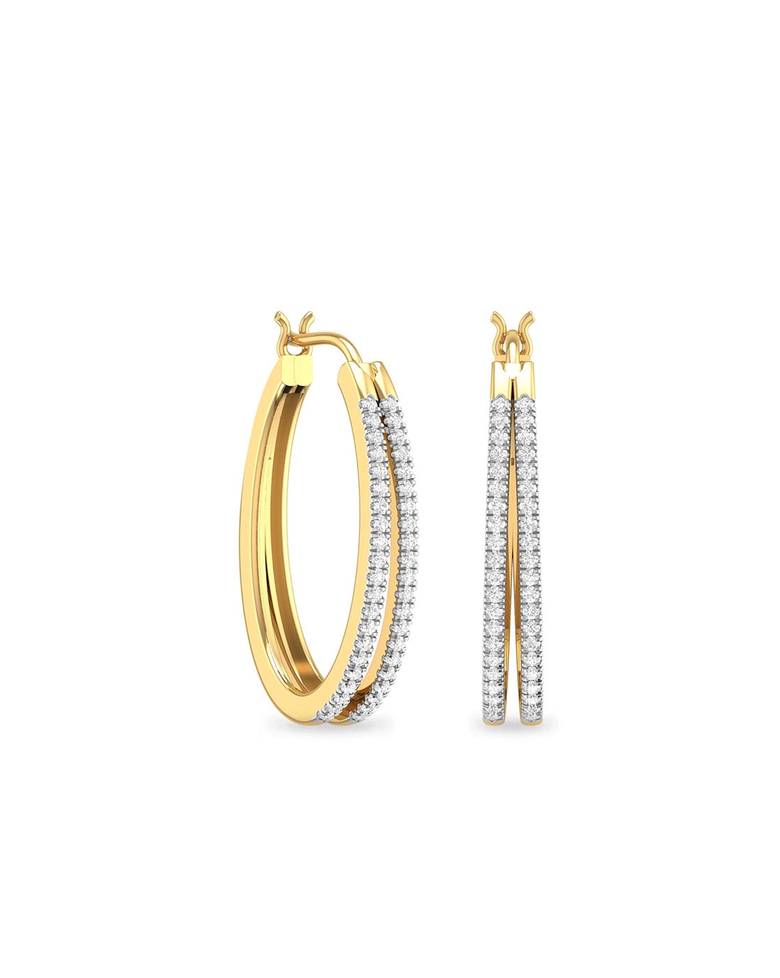 Amairah 1.50 ct. t. w. Princess Cut Diamond Hoop Earrings 14k Yellow Gold  Channel Set .75