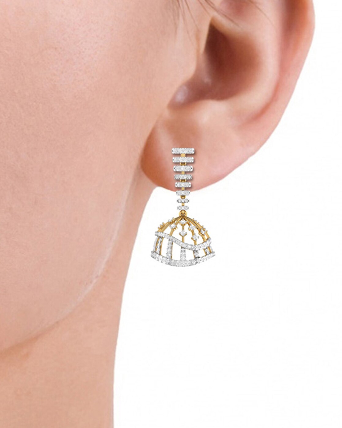 Platinum Earrings with Diamonds JL PT E ST 2218