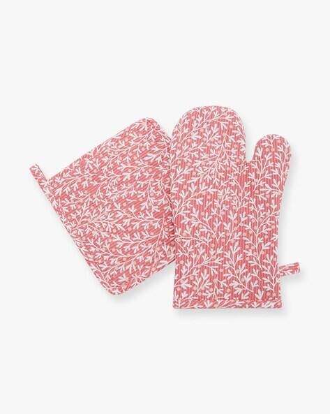 PORTICO Printed Kitchen Glove & Pot Holder Set