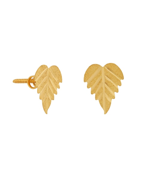 Natural Stone Gold-Toned Leaf Shaped Earrings – Welcome To