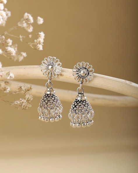 Flipkart.com - Buy fabindia Silver Two Tone Jhumka Earrings Silver Drops &  Danglers Online at Best Prices in India