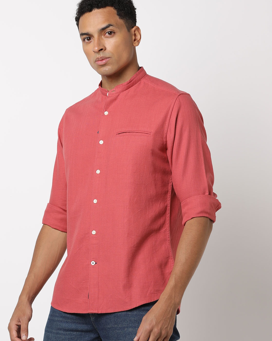 coral pink mens shirt