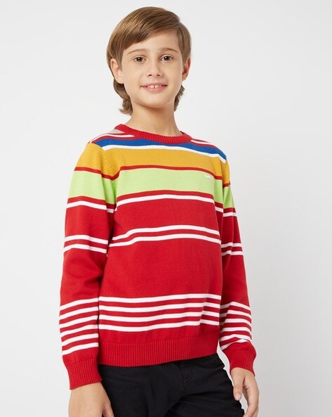 Red and green hot sale striped sweater