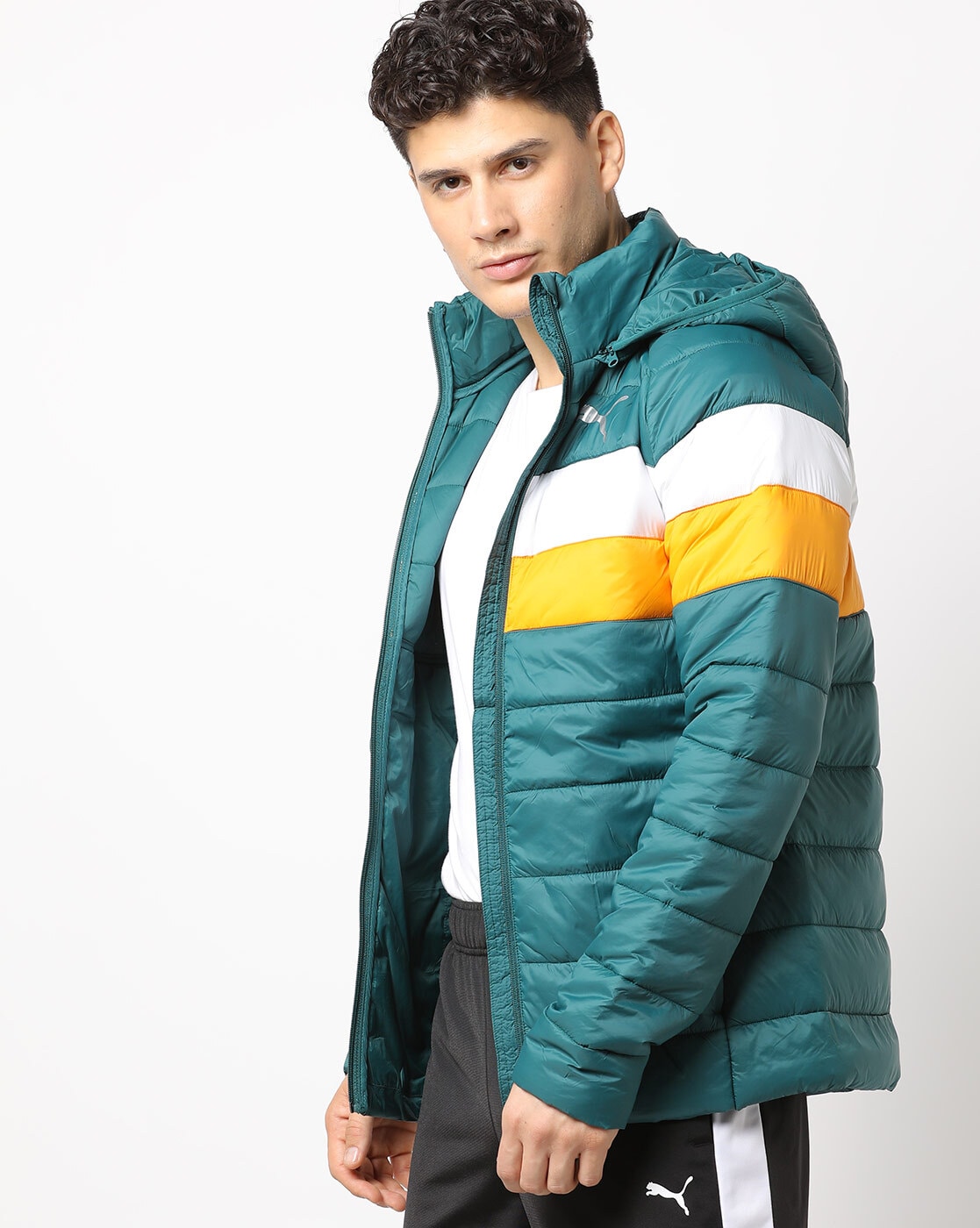 Tommy jeans rugby on sale stripe puffer jacket