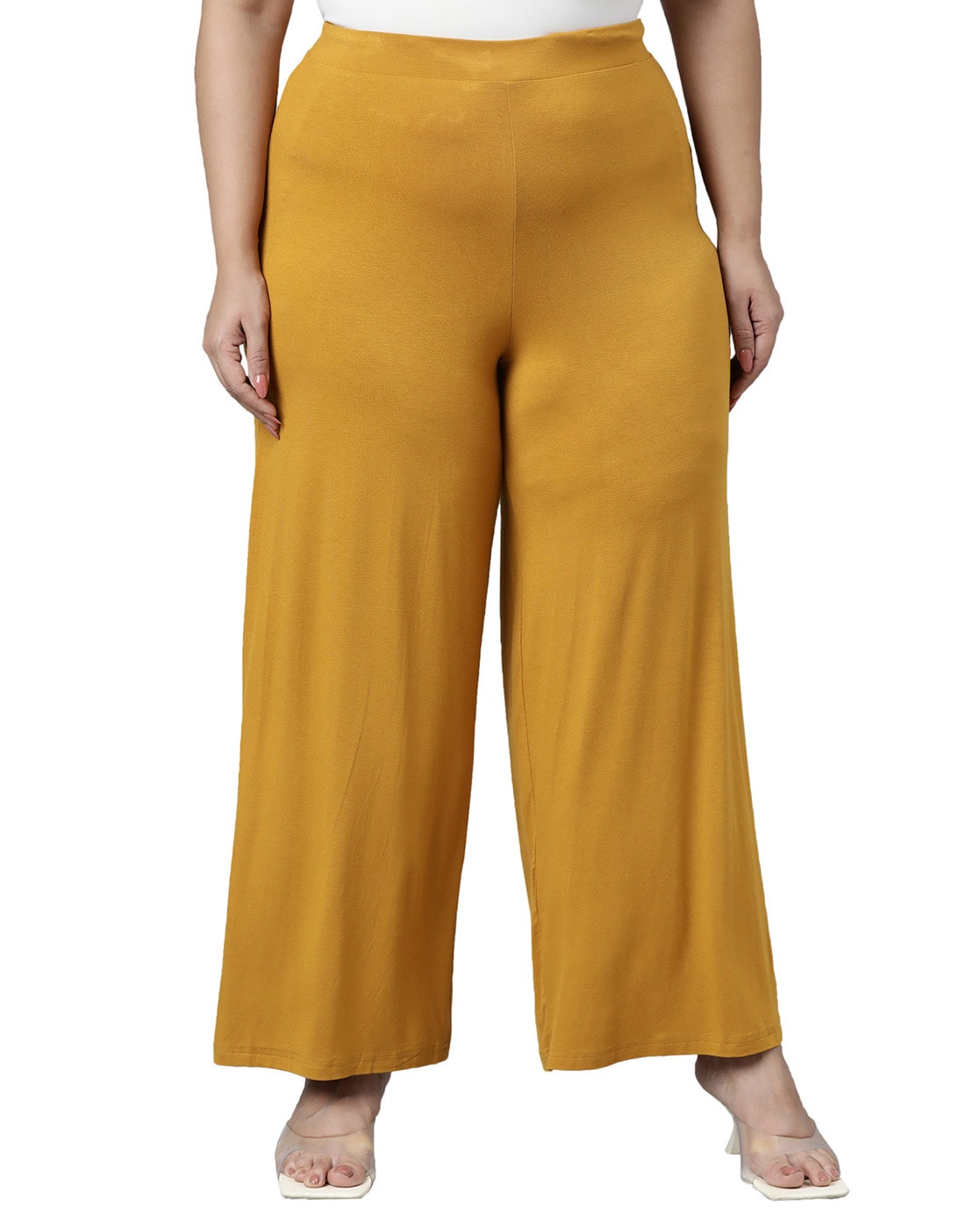 Buy Mustard Glitter Printed Parallel Pants Online  W for Woman