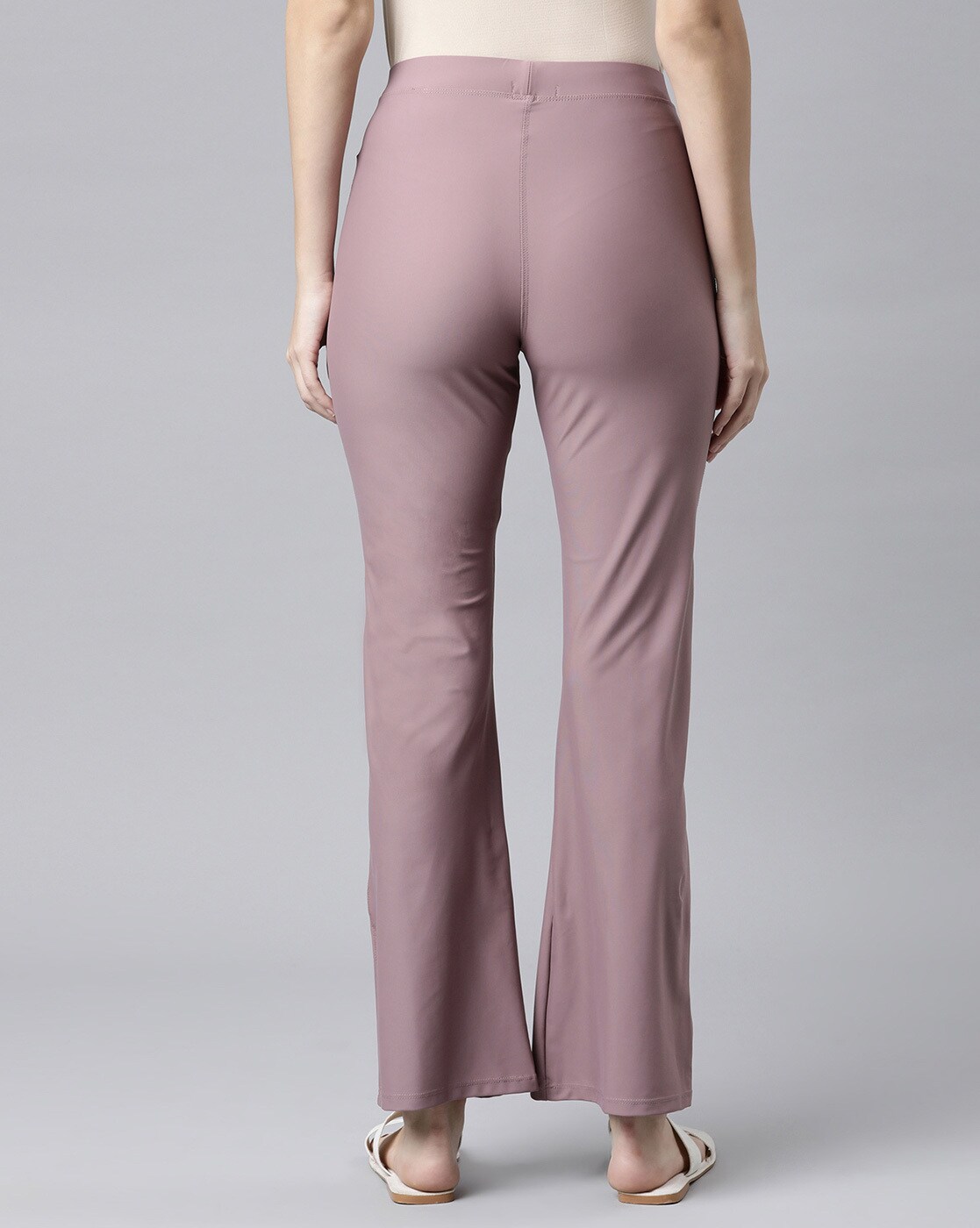 Ribbed Elasticated Waist Flared Pants