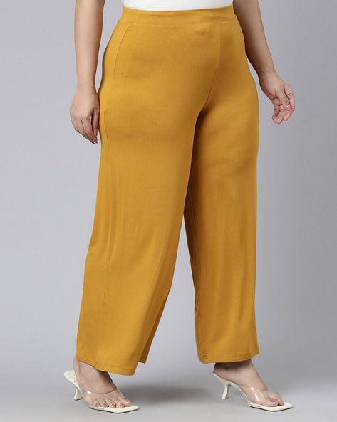 MAYAK MALL'S Cotton Blend MUSTARD colored Bell Bottom Palazzo Pant for  women|MM01MUSTARD