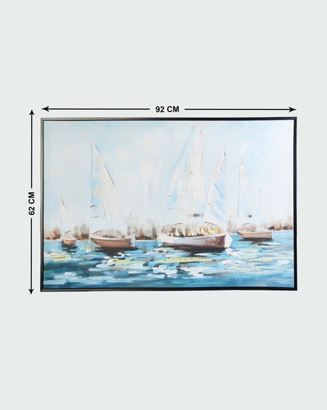 Ardour Printed Sailing Ship Wooden Picture Frame - 62cm x 92 cm