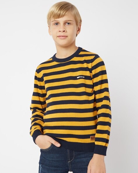 Buy Mustard Black Sweaters Cardigans for Boys by GAS Online