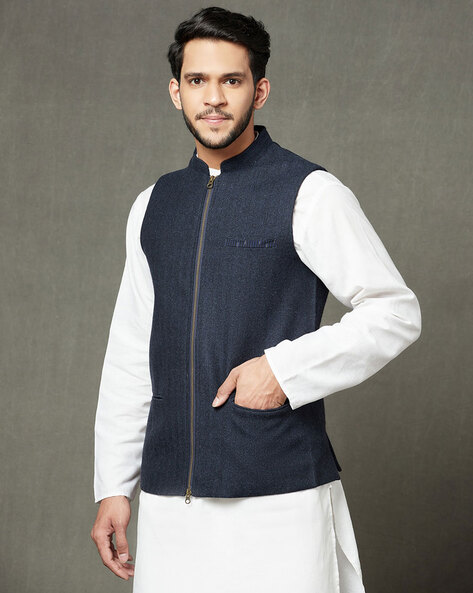 Buy Vastraa Fusion Mens Pure Wool Nehru Jacket For Women(Black Large)  Online at Best Prices in India - JioMart.