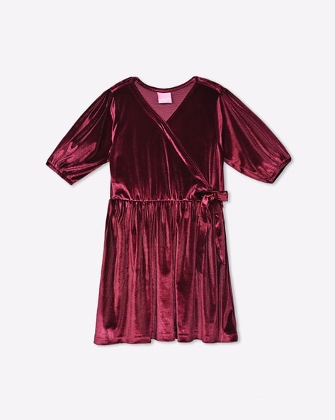 Short burgundy velvet dress | The Kooples - US