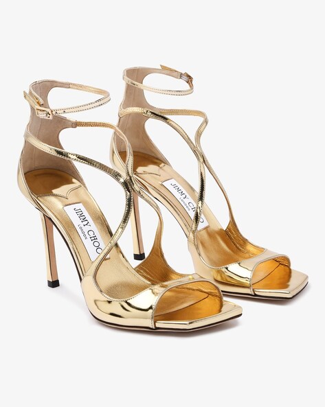 Jimmy choo gold strappy heels new arrivals