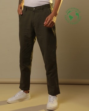 Buy Son of A Noble Snob Green Linen Trousers Online  Aza Fashions