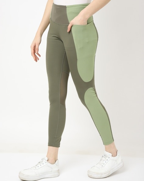 Olive Green Leggings With Pockets