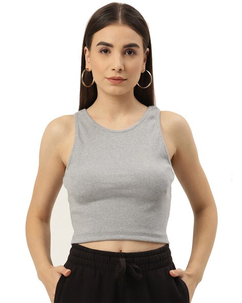 Ribbed Cotton Crop Tank Top