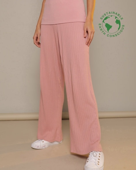 Buy Light Pink Trousers & Pants for Women by ProEarth Online
