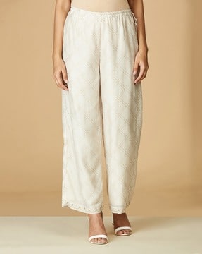 Buy White Trousers \u0026 Pants for Women by Fabindia Online | Ajio.com