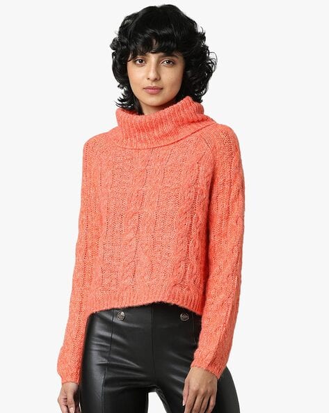 Cable-Knit Turtleneck Sweater