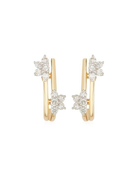 Pavé Pyramid Stud Earrings - Large with 0.15ctw Diamonds in 18K Gold -  Baxter Moerman