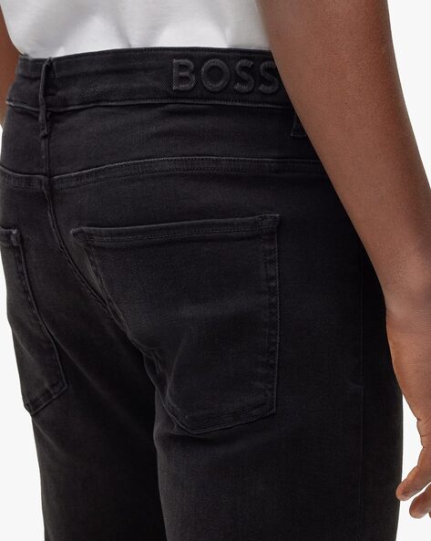 BOSS - Slim-fit jeans in black-black supreme-movement denim